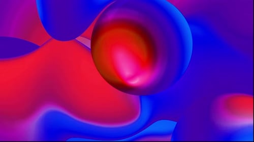 Vibrant Abstract Fluid Sphere Looping Background Animation
