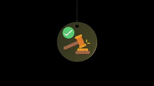 Elegant Modern Gavel Icon Reveal Animation