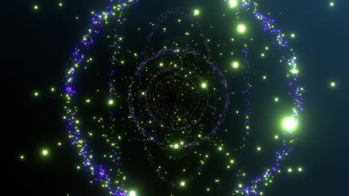 Purple And Light Green Magical Shining Magical Corridor Background Vj Loop I 4K