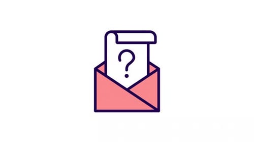 Ícone colorido de pesquisa de e-mail animada