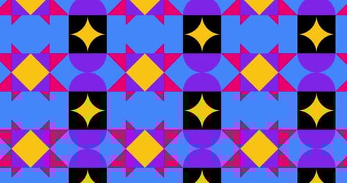 Fond de boucle abstrait psychédélique, motif géométrique animé moderne ou résolution d'arrière-plan