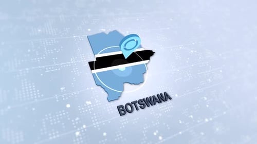 Botswana Map With Marker