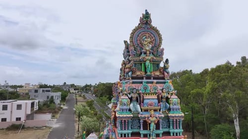 A Small Traditional Hindu Temple On The Island Of Mauritius