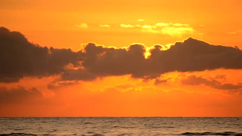 Sun Dawn in Sky Clouds Over Horizon on Sea Sunrise Over Horizon on Sea
