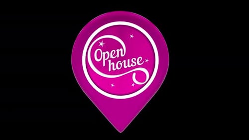 Icono de ubicación de la jornada de puertas abiertas de bienes raíces Pink Alpha Loop