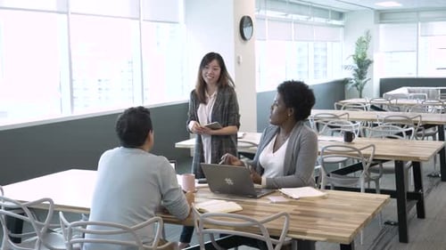 Business People Meeting at Table in Coworking Space Office Adult