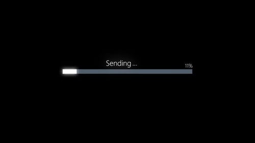 Loading bar animation with percentage on black background. r_164