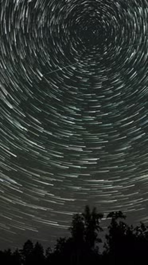Abstract Rotating Star Trails Time Lapse at Night