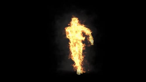 53 Character Fire Smoke Burning Dancing HD