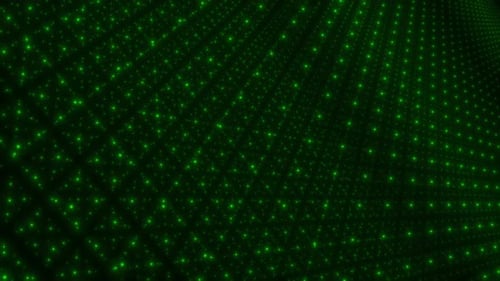Futuristic Green Glowing Grid Loop Background