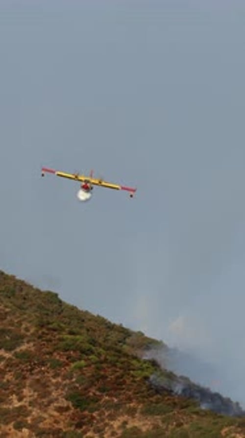Firefighting Plane in Malibu Courageously Battling The Flames From The Sky