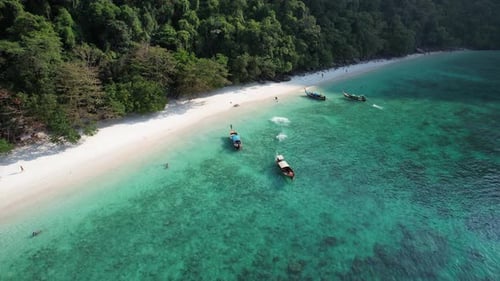 Aerial View of Monkey Beach in Koh Phi Phi Island in Krabi Thailand