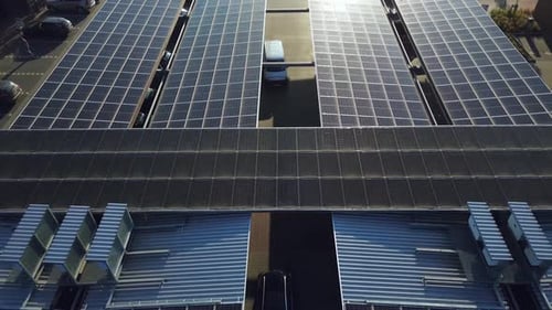 Sun Rays Hitting Shiny Solar panels
