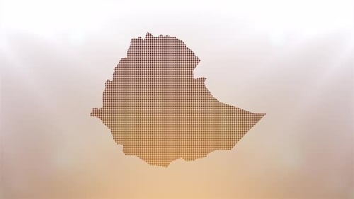 Ethiopia Map Pixel Reveal with Light Rays