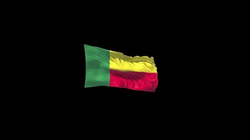 Realistic Benin Flag Waving Animation