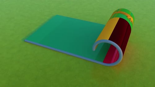 Zambia Flag Unroll 3D Transition