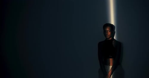 Woman Posing in Studio with Natural Light