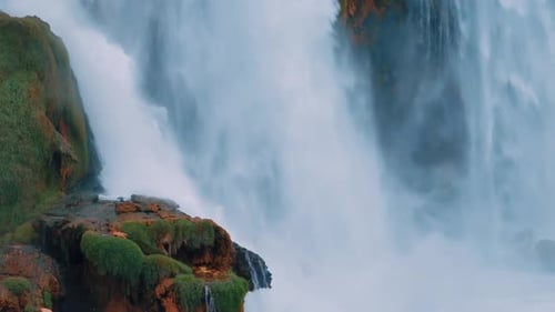 Waterfall From a Cliff Closeup