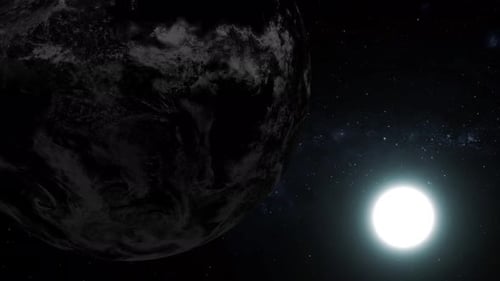 Rotating Dark Planet with Bright Star in Space
