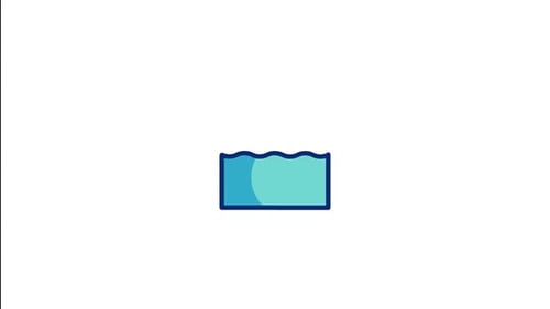 Flat Design Animated Swimmer Icon