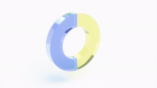 Intro Yellow Blue Glass Chart on White Able to Loop Seamless