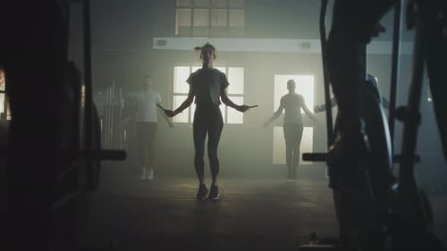 People working out together in gym