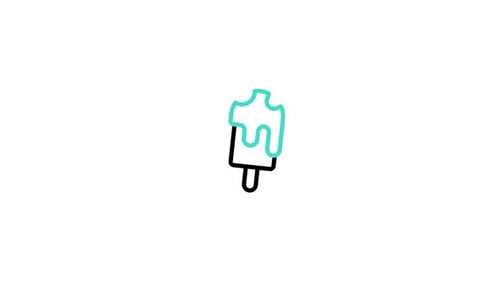 Melting Ice Cream Popsicle Animated Line Drawing