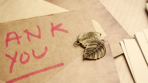 Rustic Thank You Note with Leaves