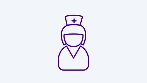 Animated Medical Nurse Line Icon