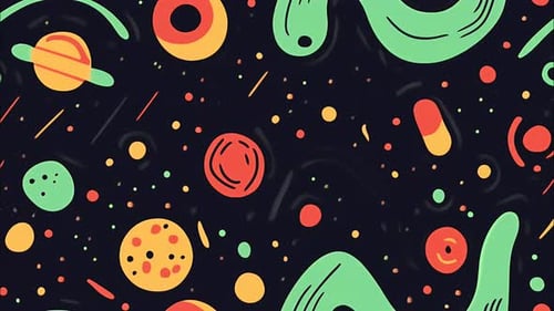 Abstract Cartoon Space Elements Background Animation
