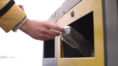 Plastic Bottle Recycled in Urban Environment