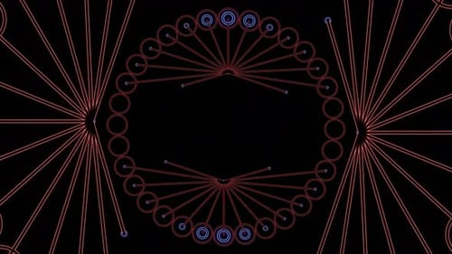 Endlos schleifendes Neonmuster aus Kugeln und Linien VJ Loop