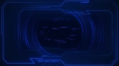 Digital Futuristic HUD Background with Glowing Neon Lines