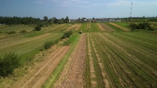 Wheat field aerial view in Ukraine