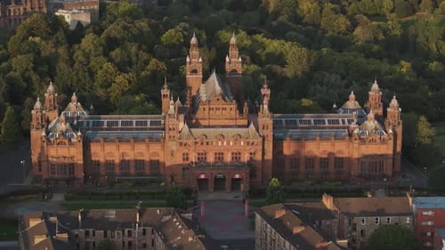 Aerial view of Glasgow cityscape, UK.