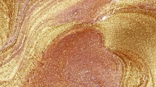 Gold and Brown Paint Mixture with Glitter