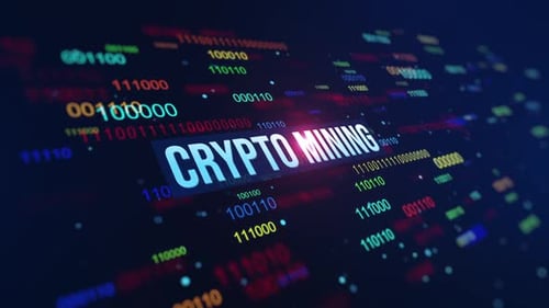 Crypto Mining Digital Binary Code Background