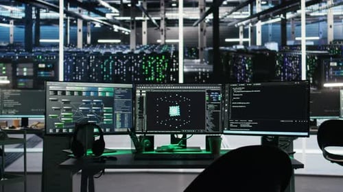 Computer in Data Center Managing Network Resources Using Node Tree Software
