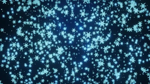 Falling Blue Snowflakes Winter Holiday Background
