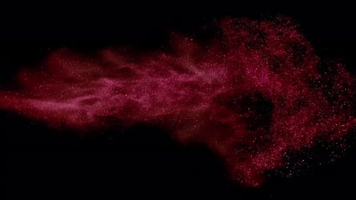 Dynamic Red Pink Particle Powder Burst Overlay