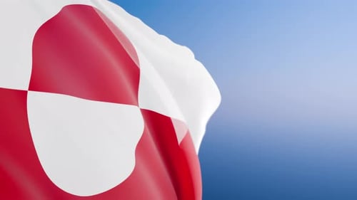 Realistic 3D Waving Greenland Flag Animation