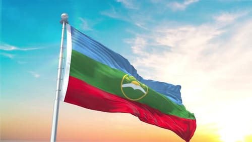 National Flag Waving with Dramatic Sky Background