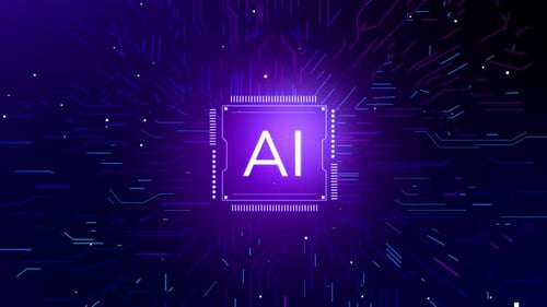 Futuristic Artificial Intelligence AI Chip Glow Animation