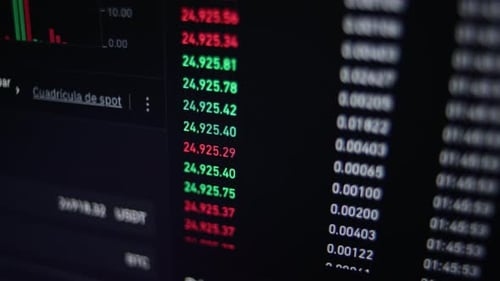 Futuristic Numbers Flashing on the Screen