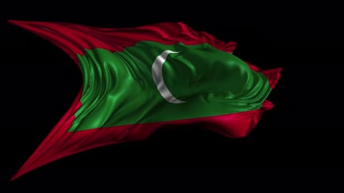 Realistic Maldives Flag Waving Loop Animation