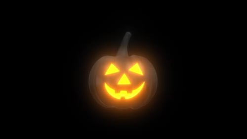 Halloween Glowing Jack-o'-Lantern Animation Loop