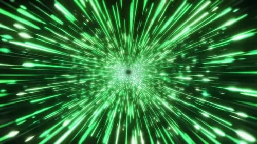 Abstrakter grüner Hyperspace Warp Speed Tunnel mit leuchtendem Neo