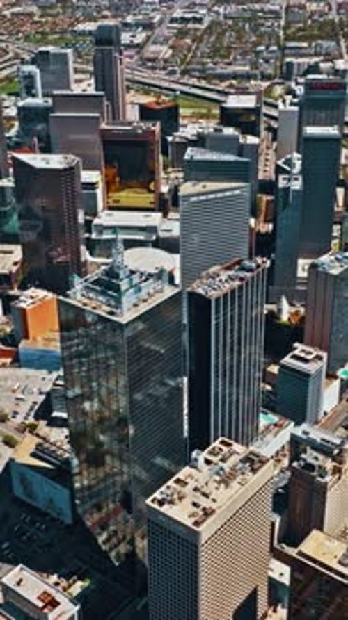 Aerial view of Dallas skyline showcasing urban architecture and layout