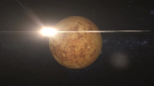 Venus Planet animation in space. 2858