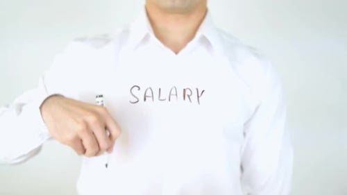 Salary, Man Writing on Glass
